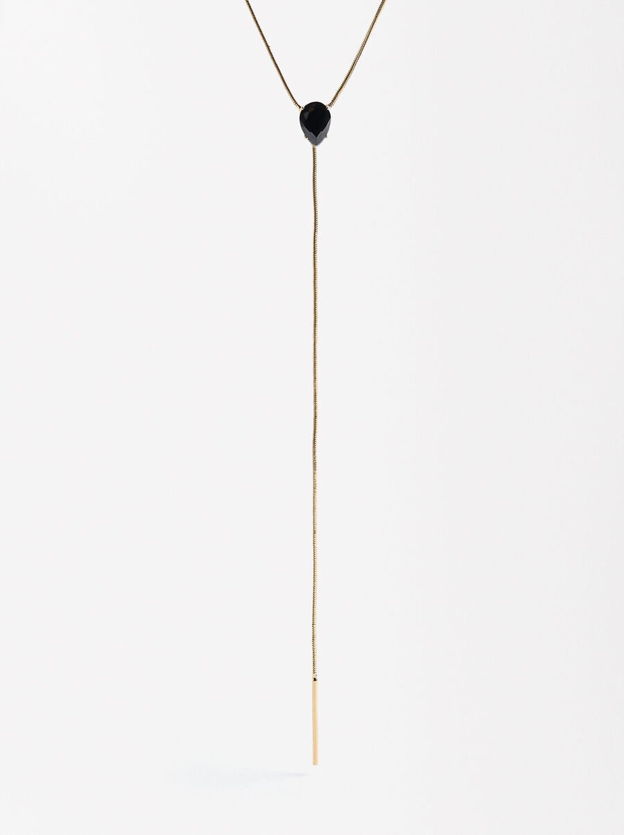 Long necklace with zirconias