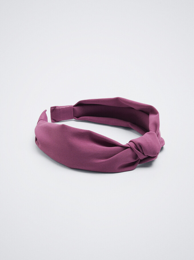 Serre-Tête Large Nœud, Violet, hi-res