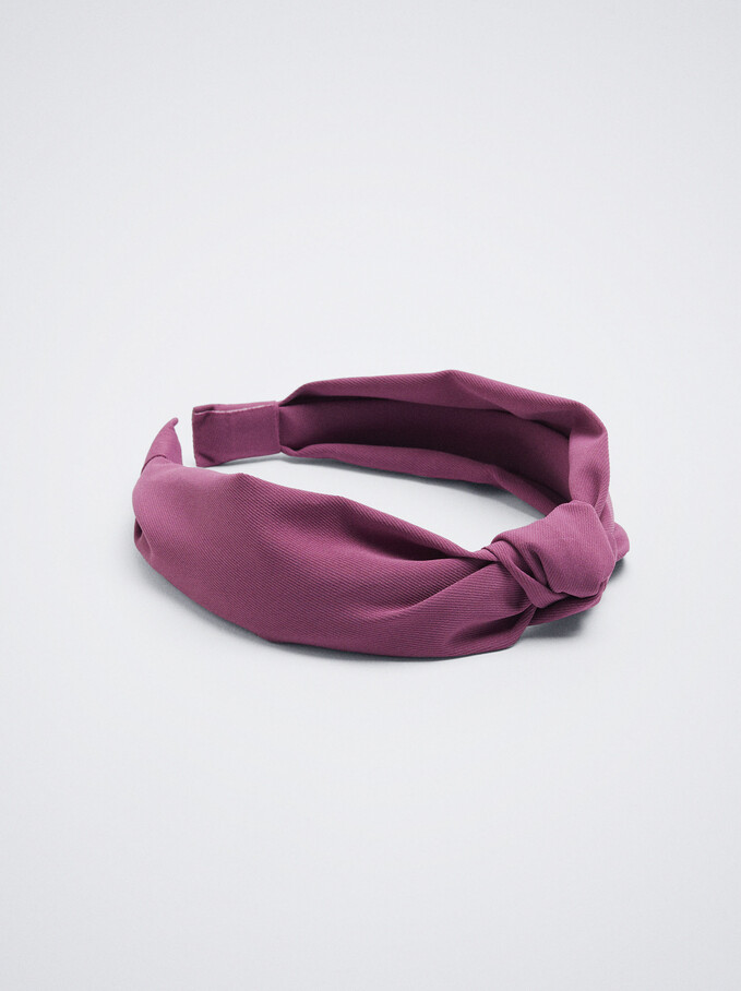 Wide Headband With Knot, Violet, hi-res