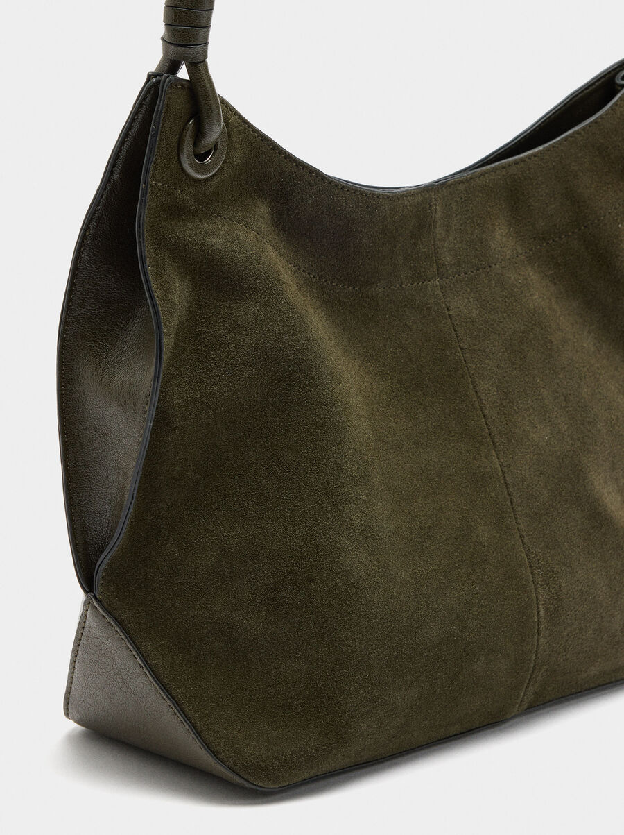 Shoulder bag with leather details