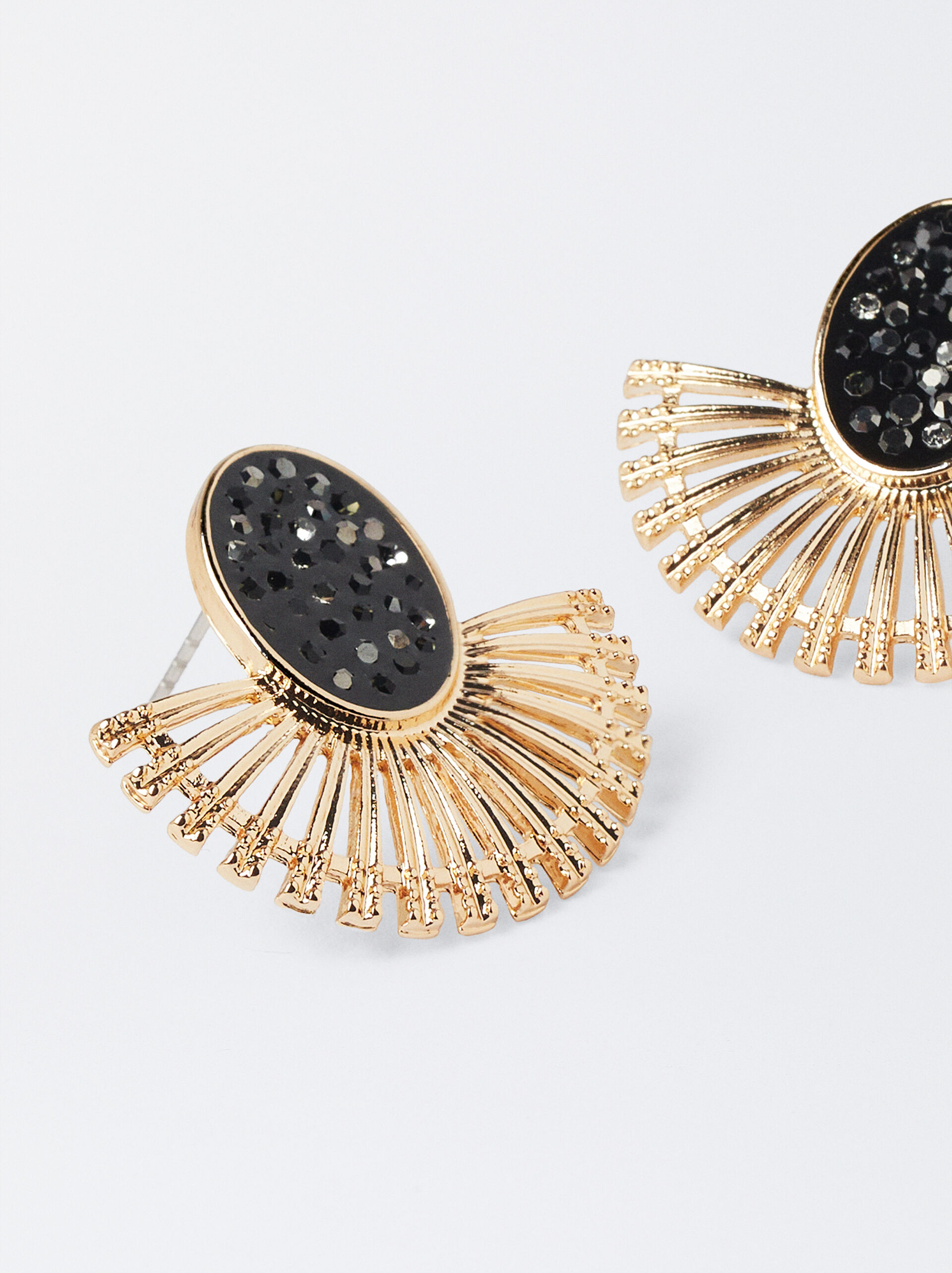 Golden Earrings With Strass image number 2.0