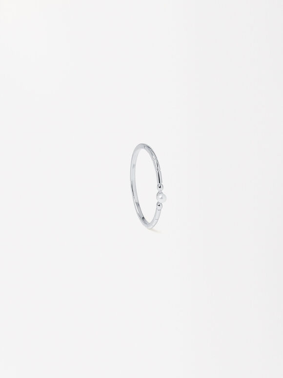 925 Silver Ring With Pearl, Silver, hi-res