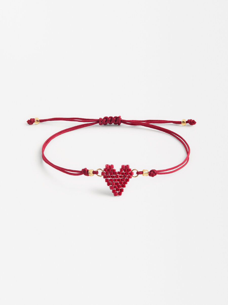 Adjustable heart bracelet with crystals