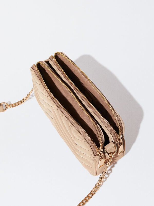 Quilted crossbody bag with chain