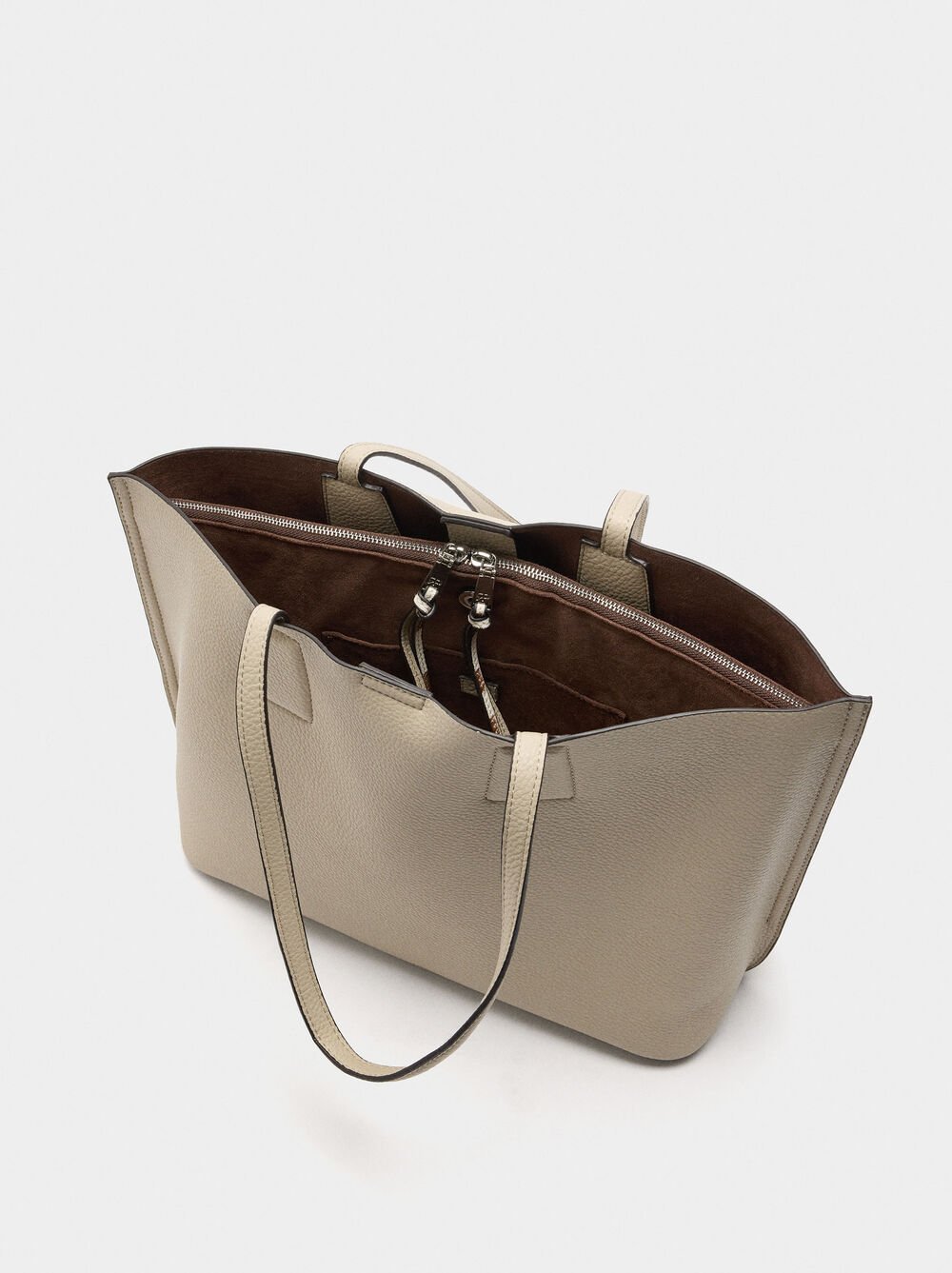 Leather-effect shopper bag