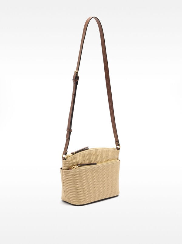 Raffia effect crossbody bag