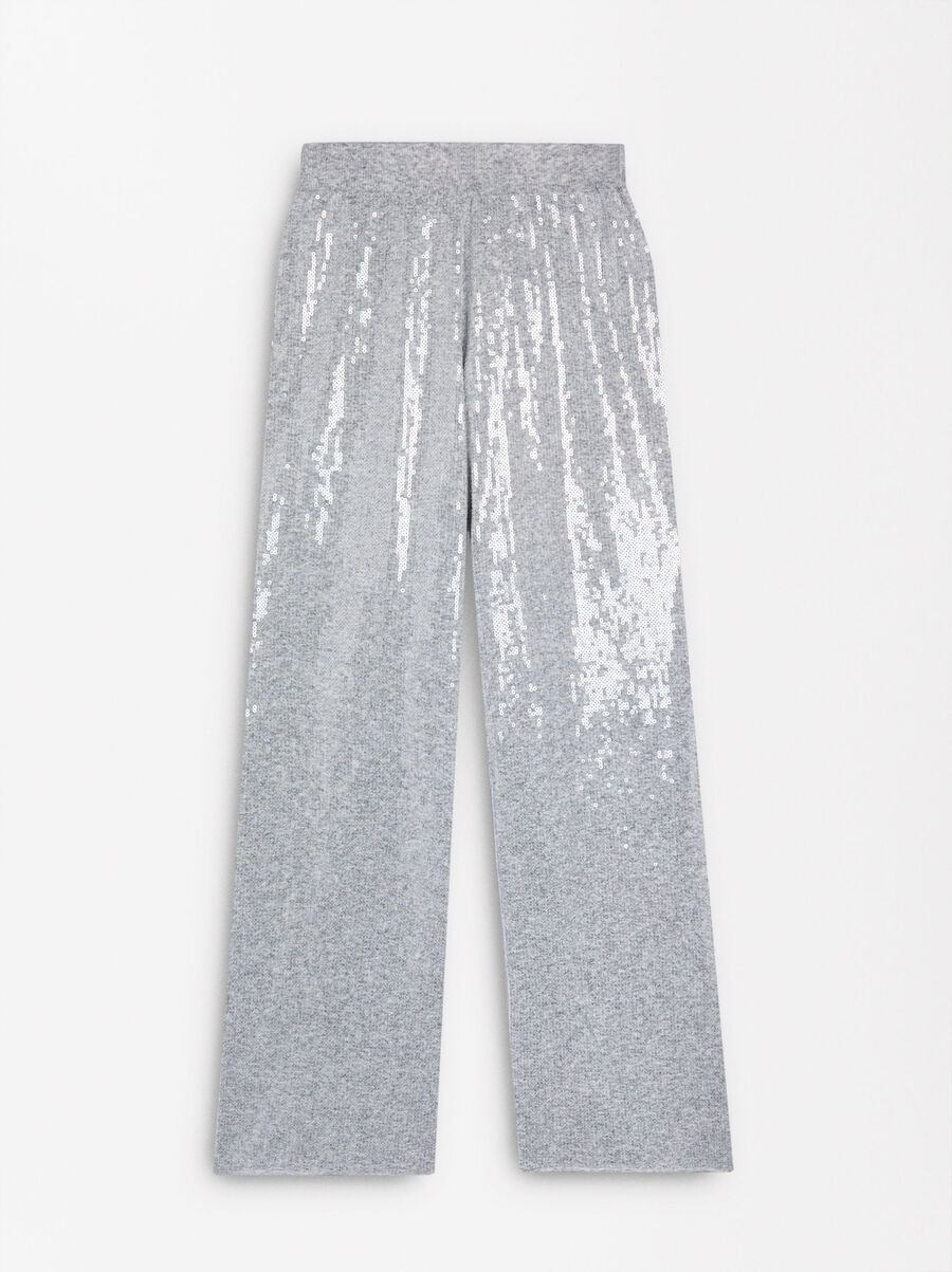 Knit trousers with sequins