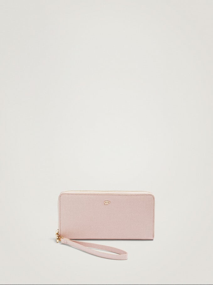 Wallet With Handle, Pink, hi-res