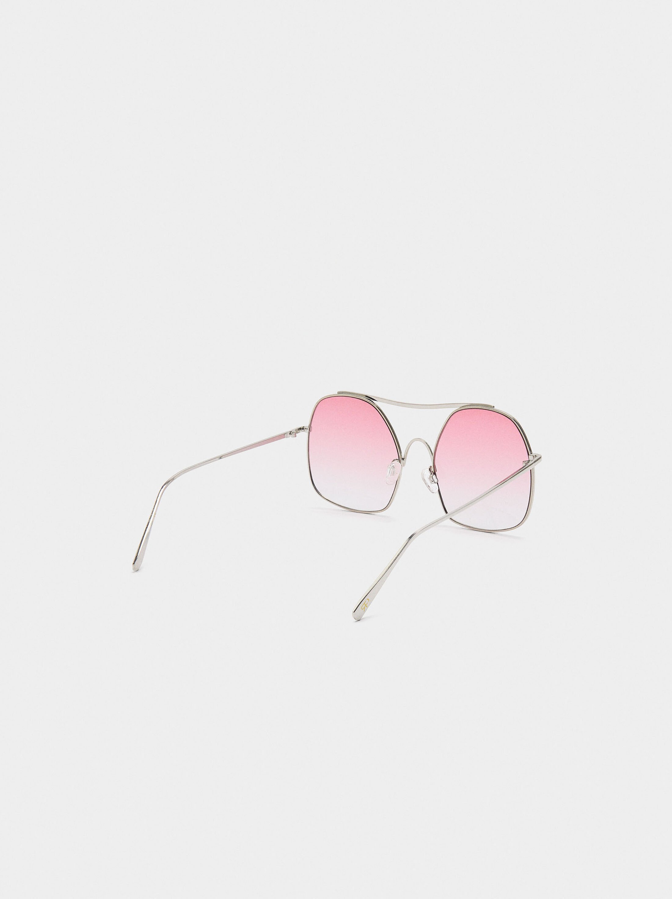 Semi-transparent round sunglasses image number 3.0