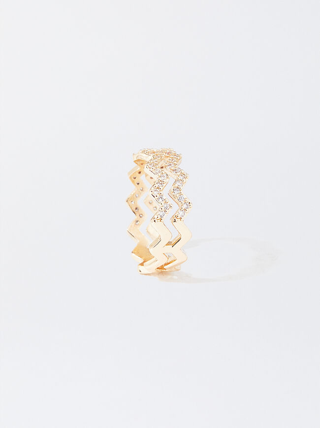 Zig Zag Ring With Crystals image number 1.0