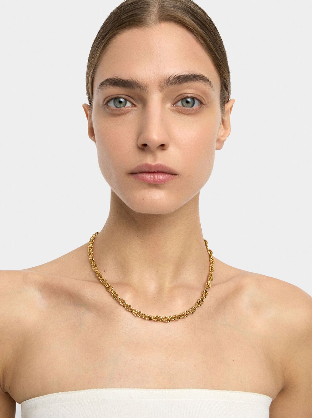 Collana corta a maglia - acciaio inossidabile