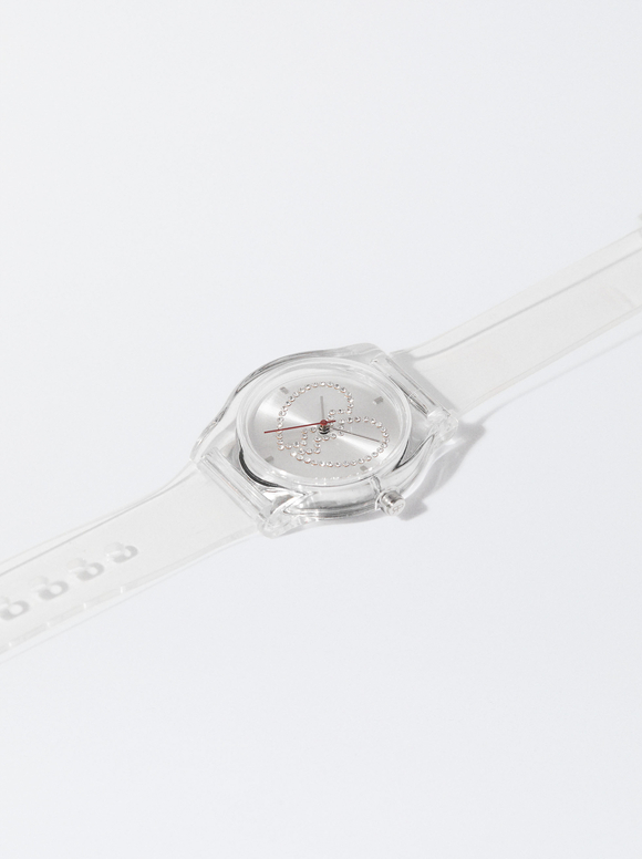 Online Exclusive - Watch With Heart, White, hi-res