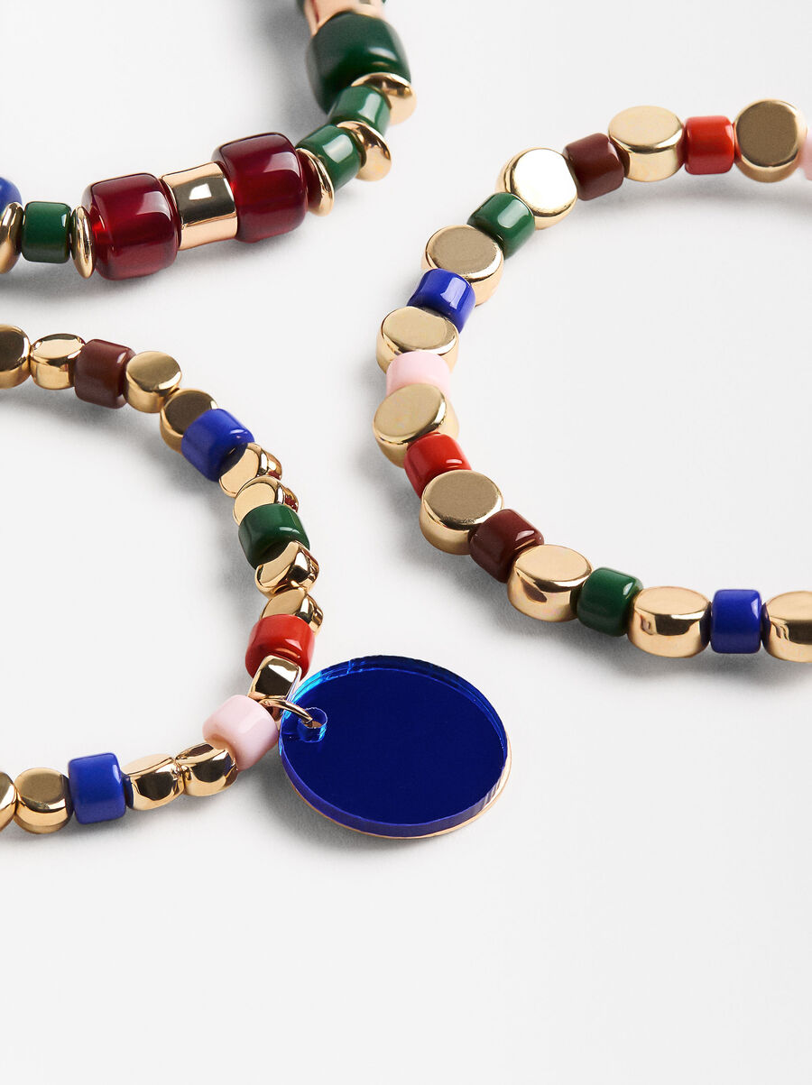 Set of elastic bracelets with beads