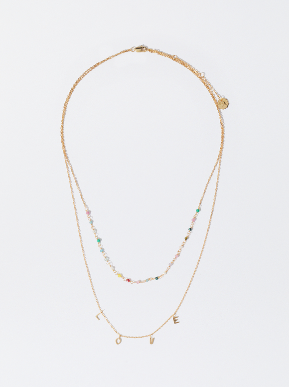 925 Silver Necklace With Multicolor, Multicolor, hi-res