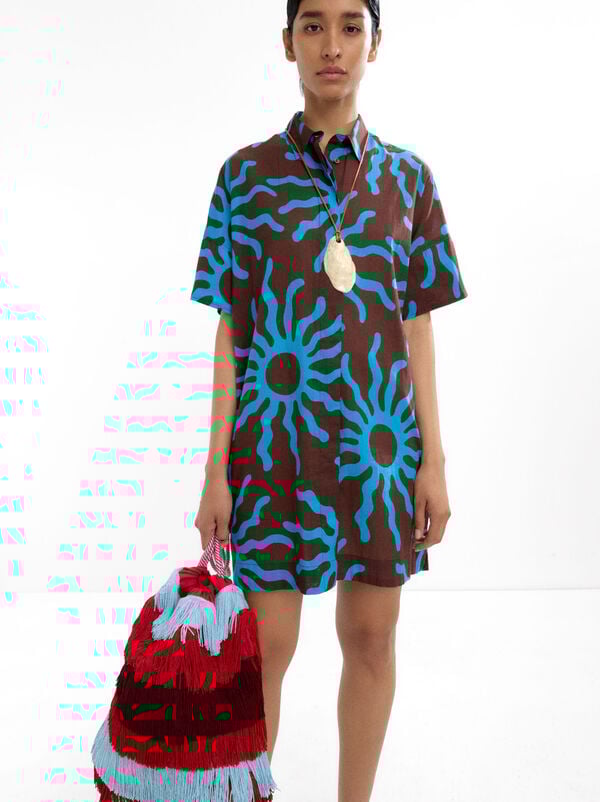 Printed shirtdress 100% cotton