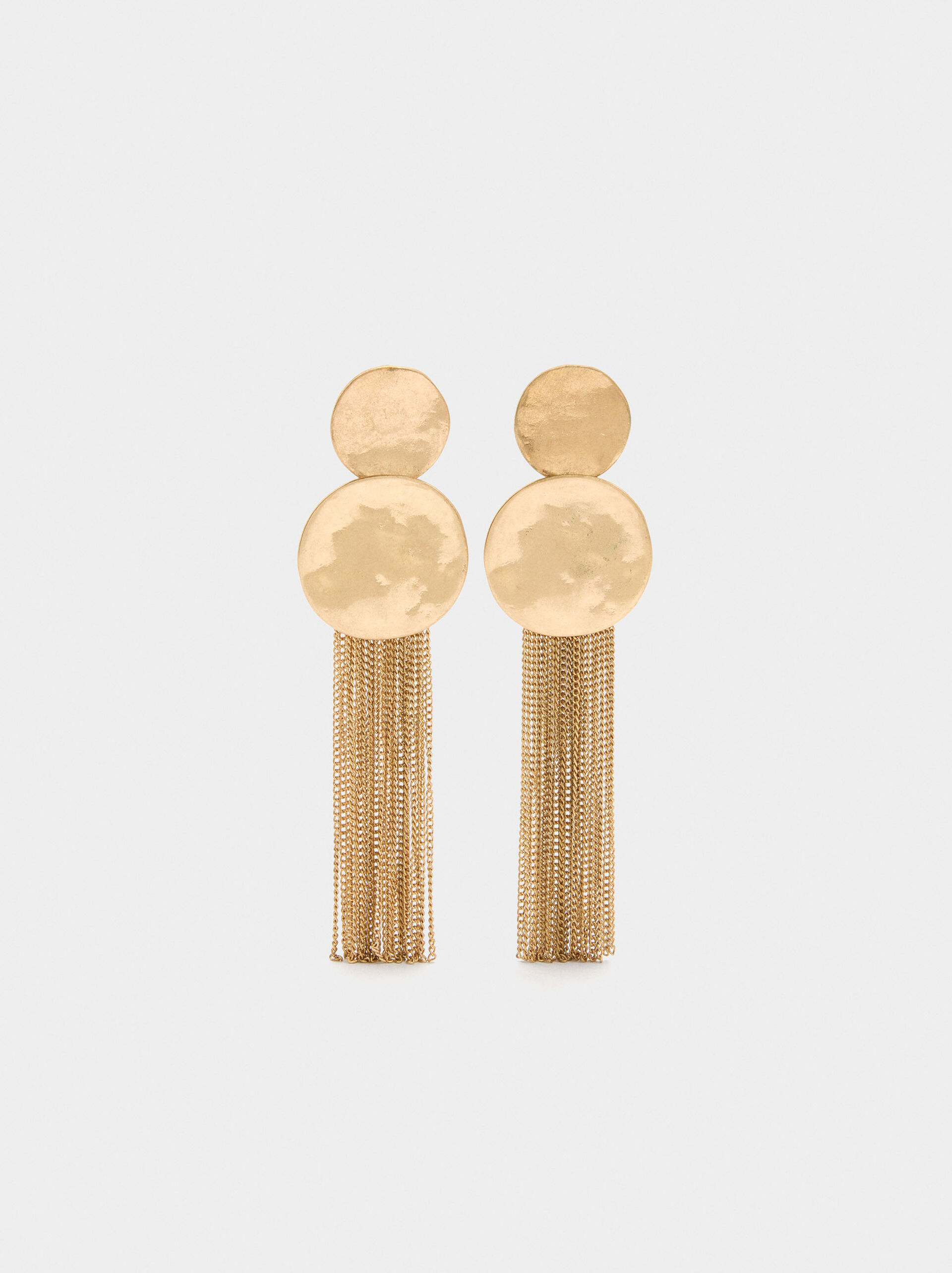 Long round earrings with chains image number 0.0