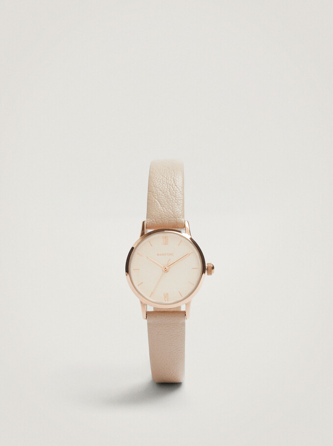 Watch With Contrast Face, White, hi-res
