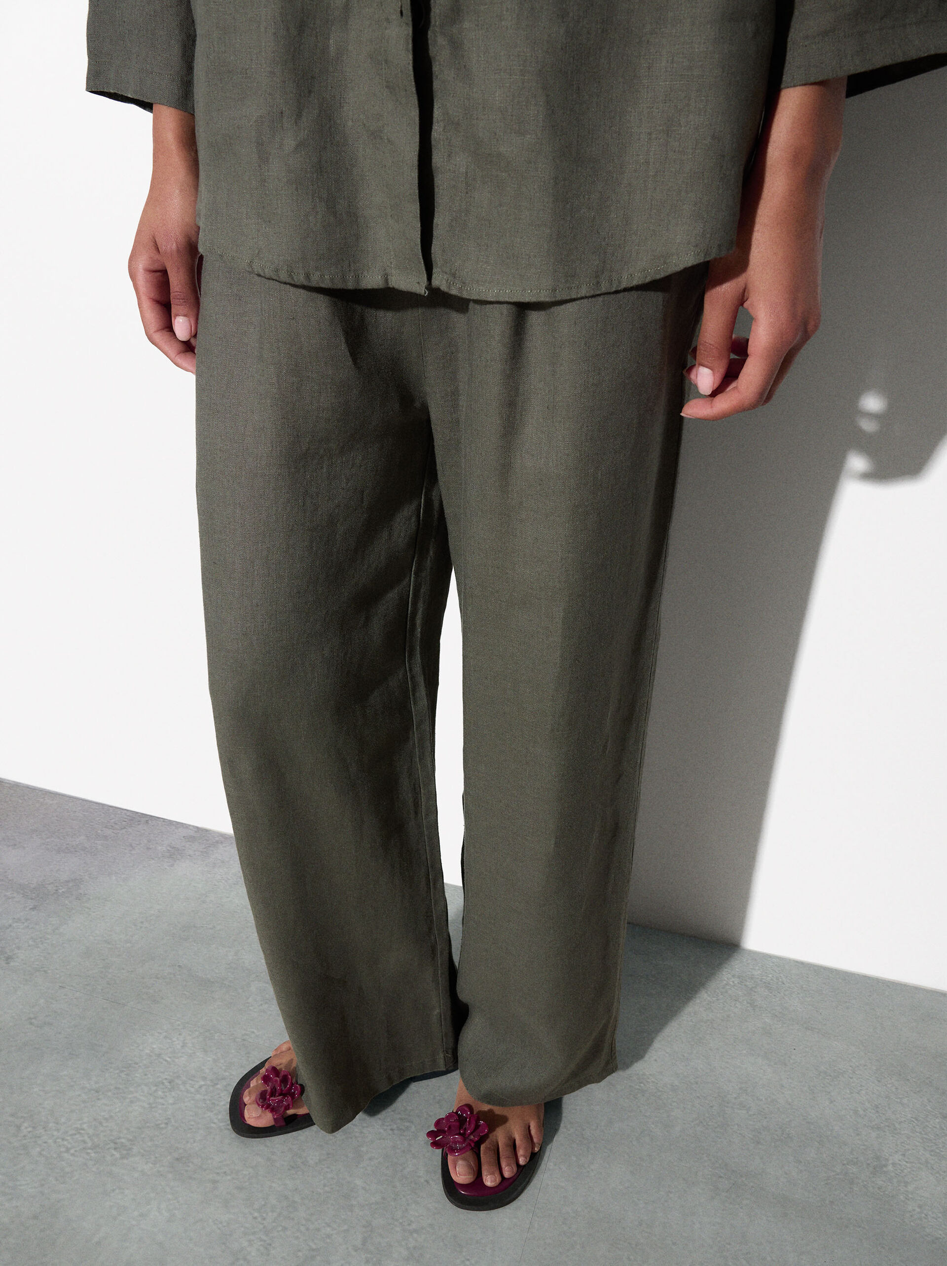 100% Linen Trousers image number 2.0