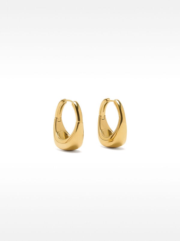 Elongated hoop earrings – stainless steel