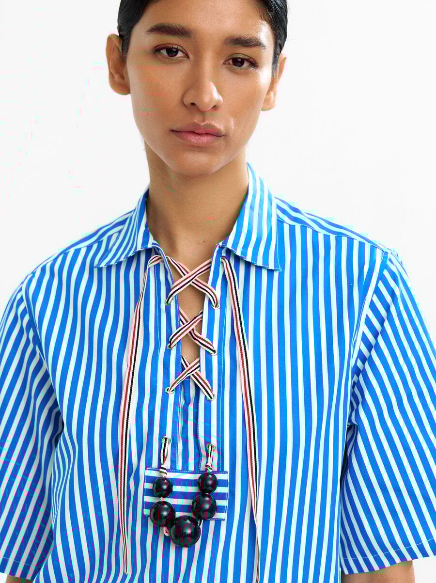 Striped shirtdress 100% cotton