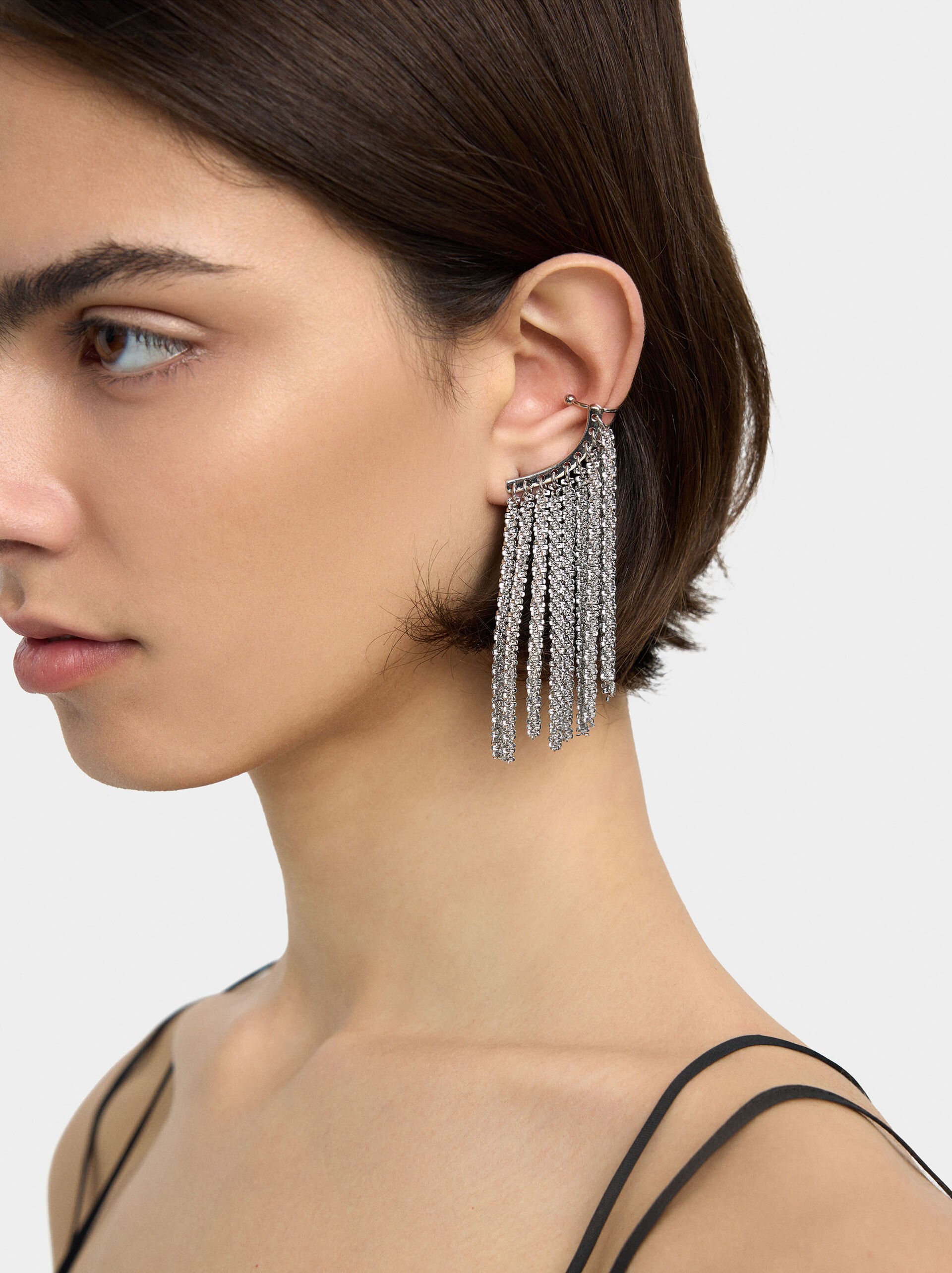 Ear jacket earrings with chains image number 1.0