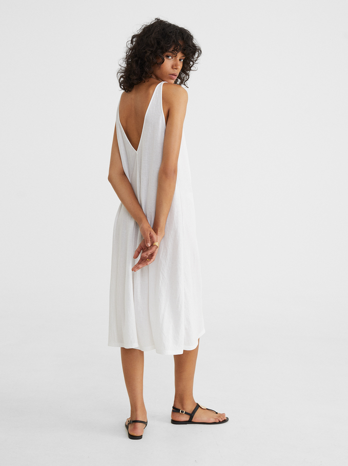Flowing V Neck Dress Black Woman Clothing Parfois Com