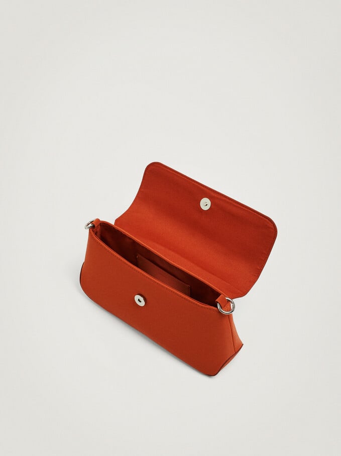 Shoulder Bag With Chain Handle, Orange, hi-res