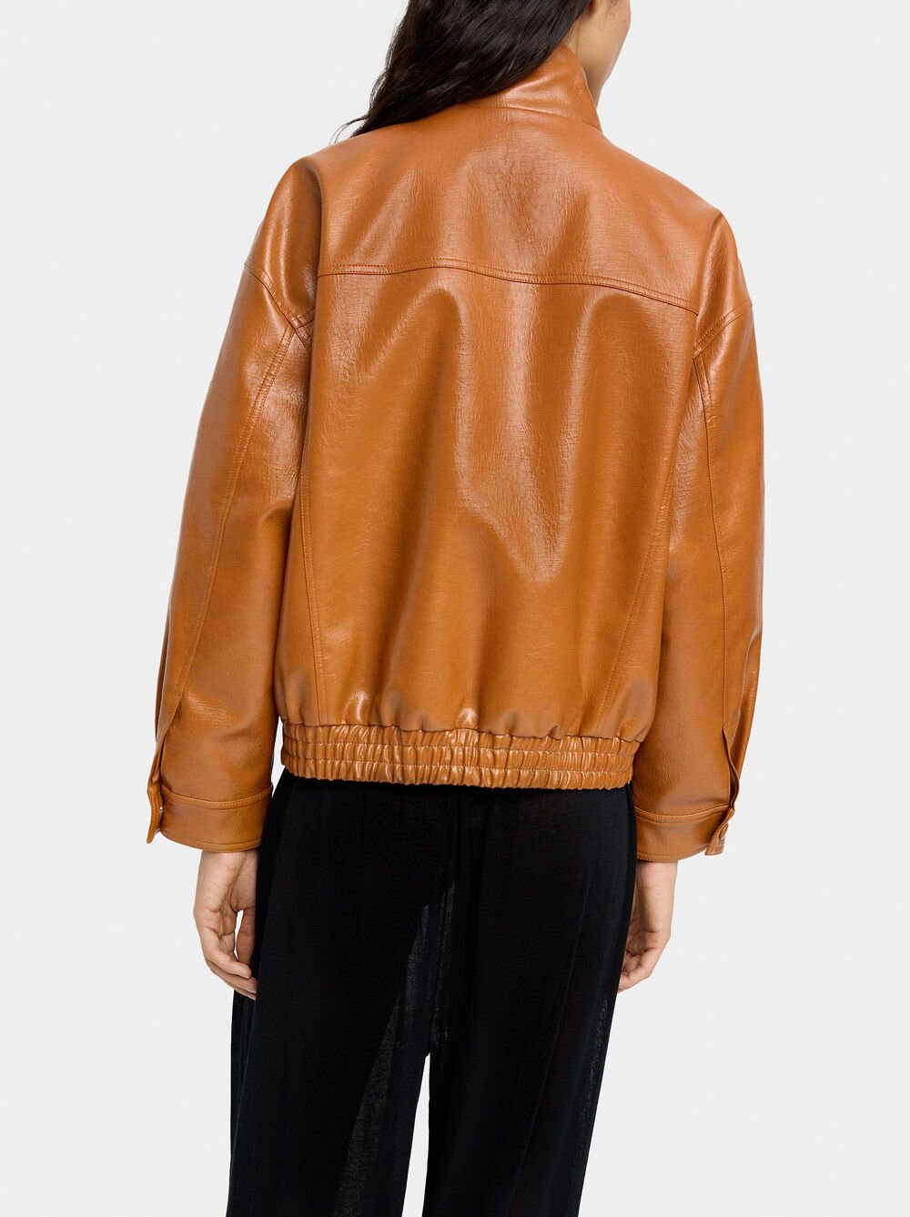 Leather-effect jacket with pockets