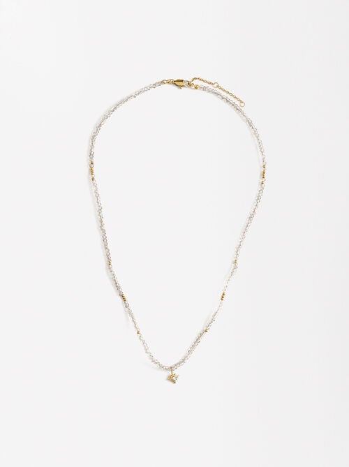 Set de collar con pendientes estrella - acero inoxidable