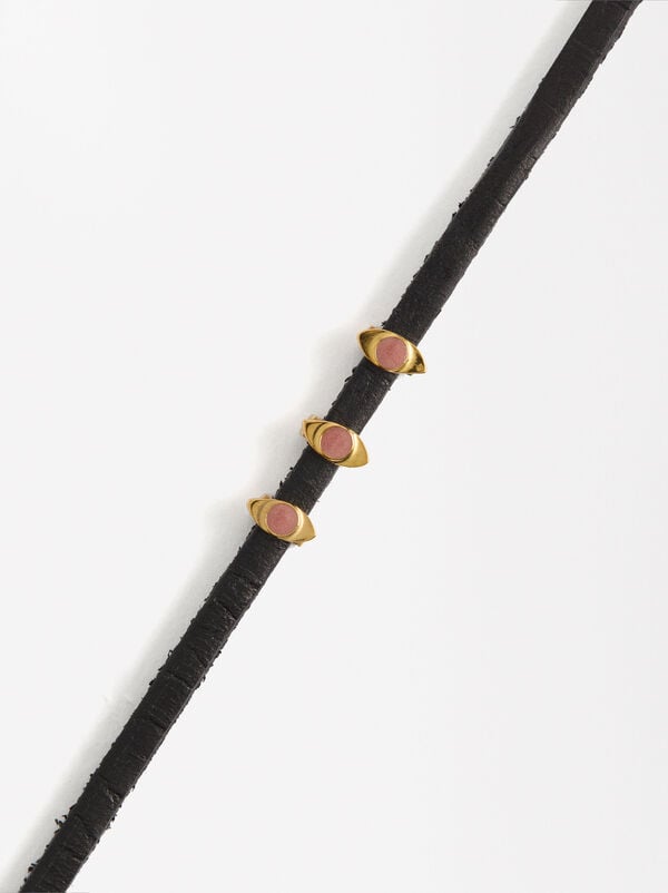 Adjustable Bracelet with Charm - Stainless Steel