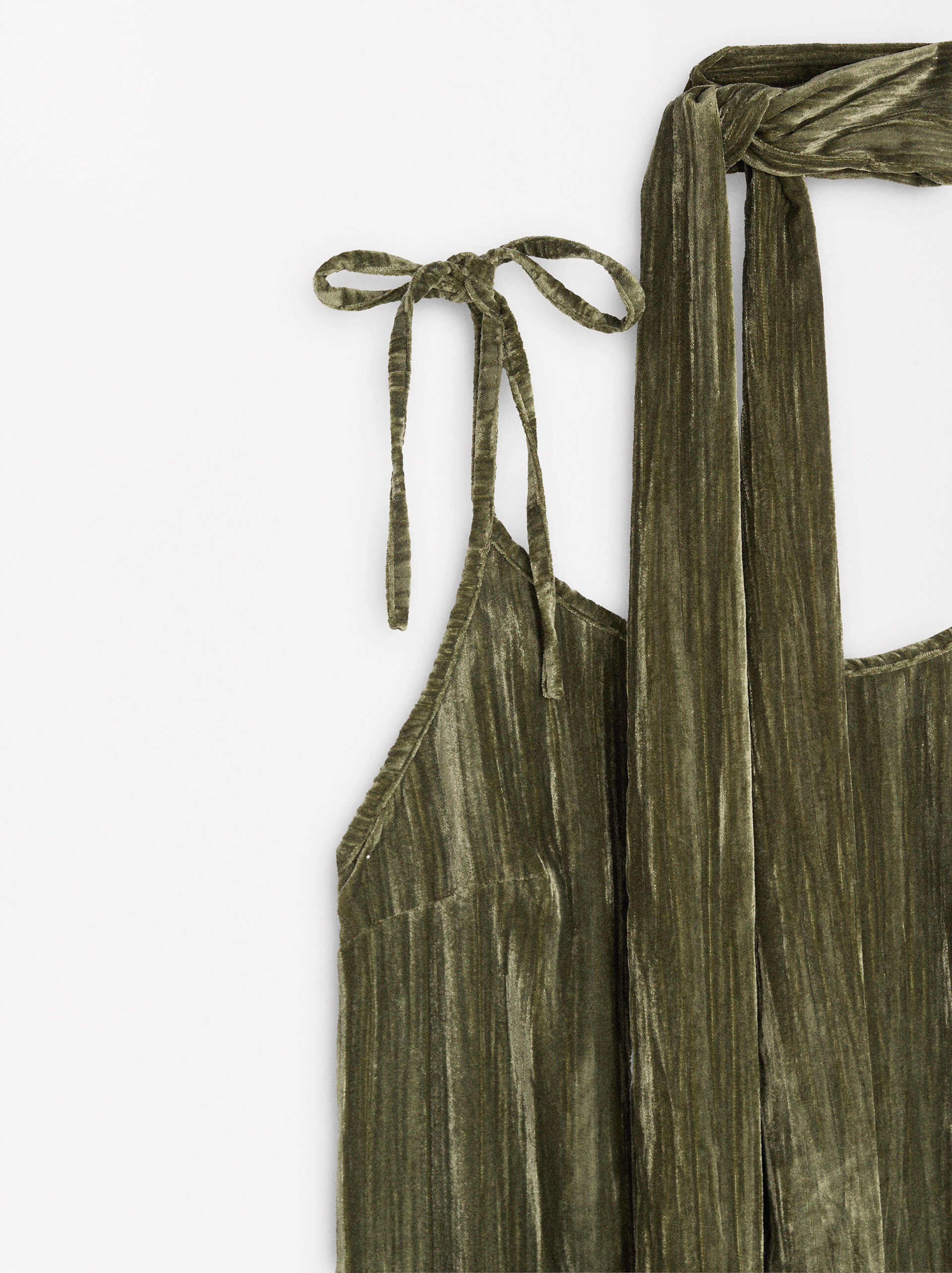 Vestito in velluto con spalline image number 6.0