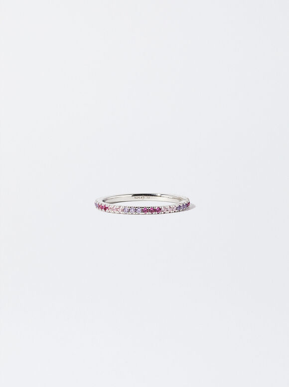 925 Silver Ring With Zirconia, Multicolor, hi-res