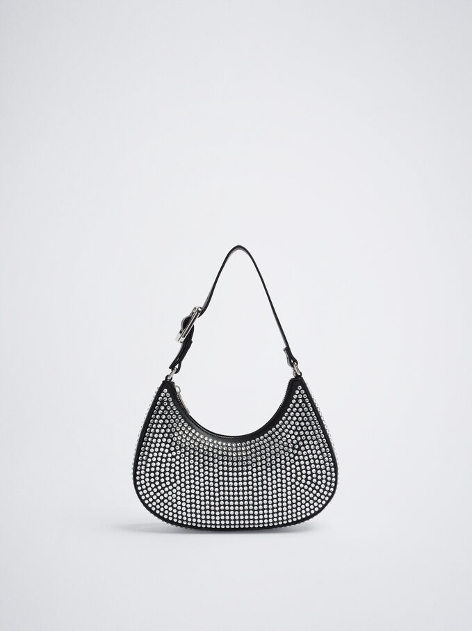 Party Bag With Strass, Silver, hi-res