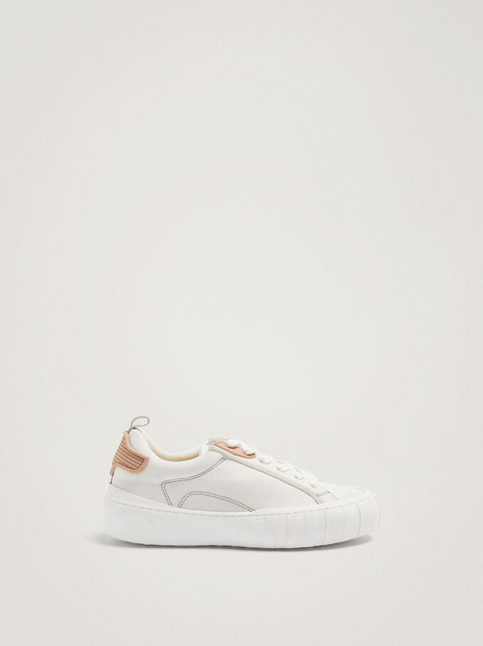 Sneakers Con Tallone Colorato, Bianco, hi-res