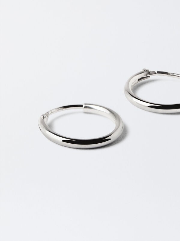 Short 925 silver hoop earrings