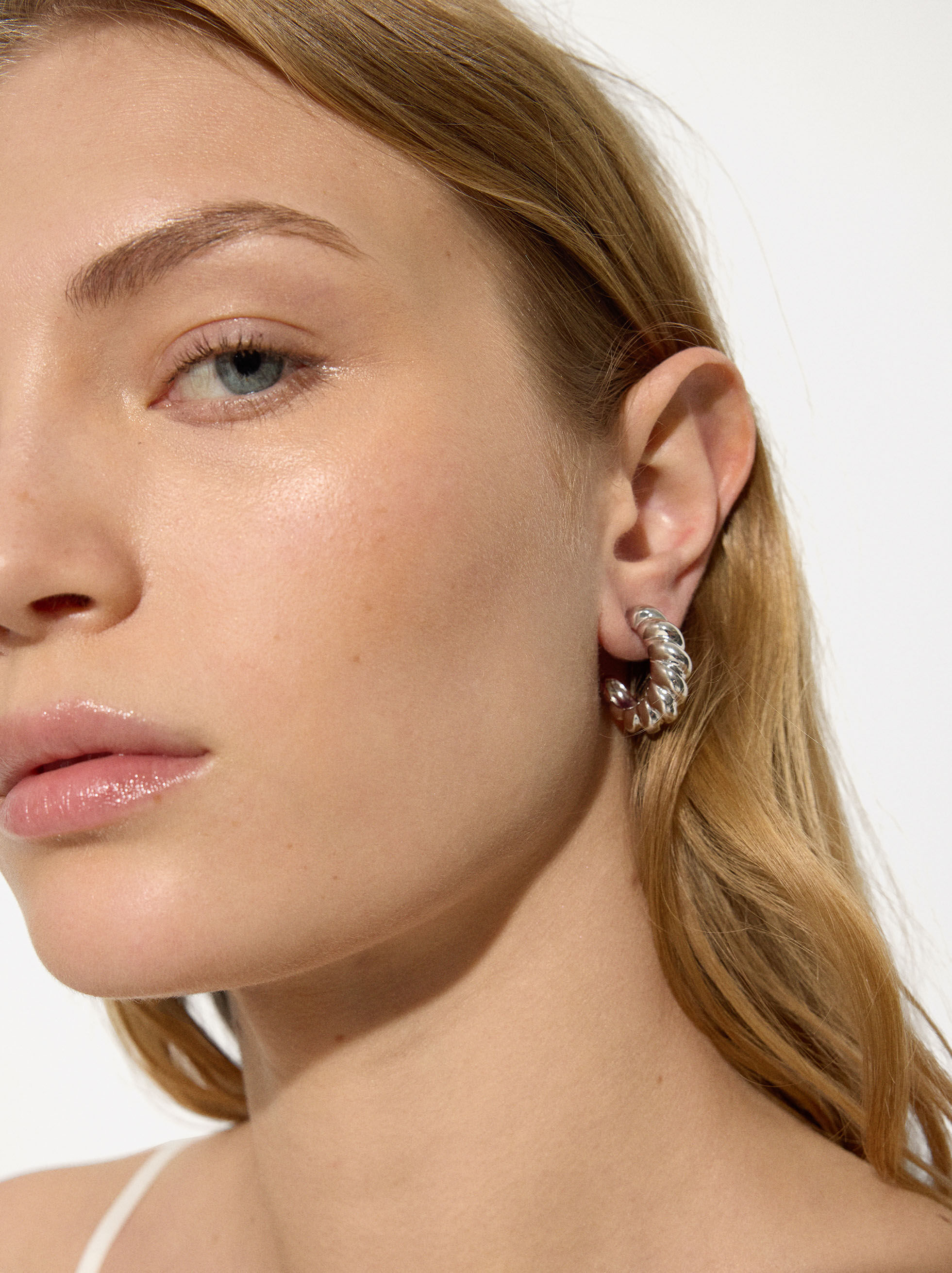 Silver medium hoops top