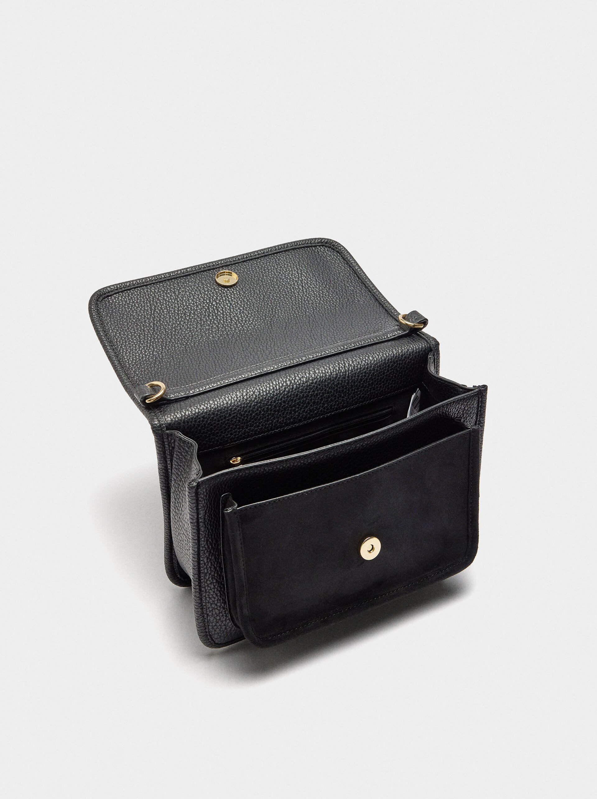 Crossbody bag with texture and flap image number 3.0