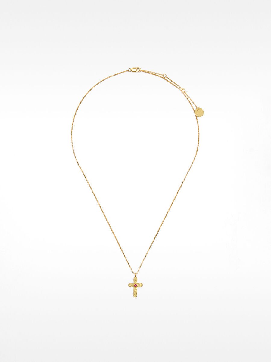 Necklace with cross and zirconia - 925 sterling silver