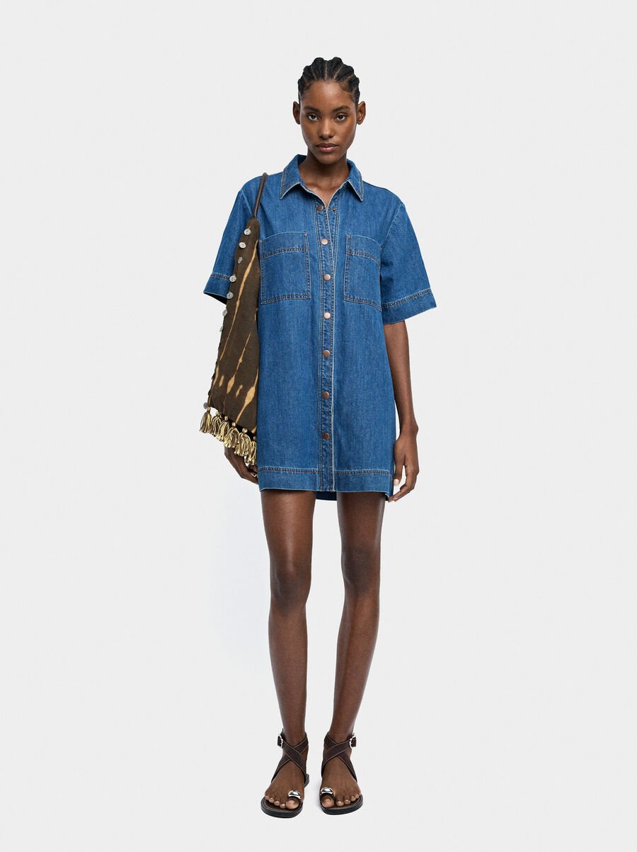 Denim dress with 100% cotton