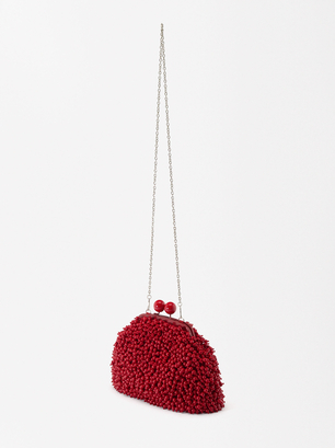 Party Handbag With Beads - Online Exclusive, Red, hi-res