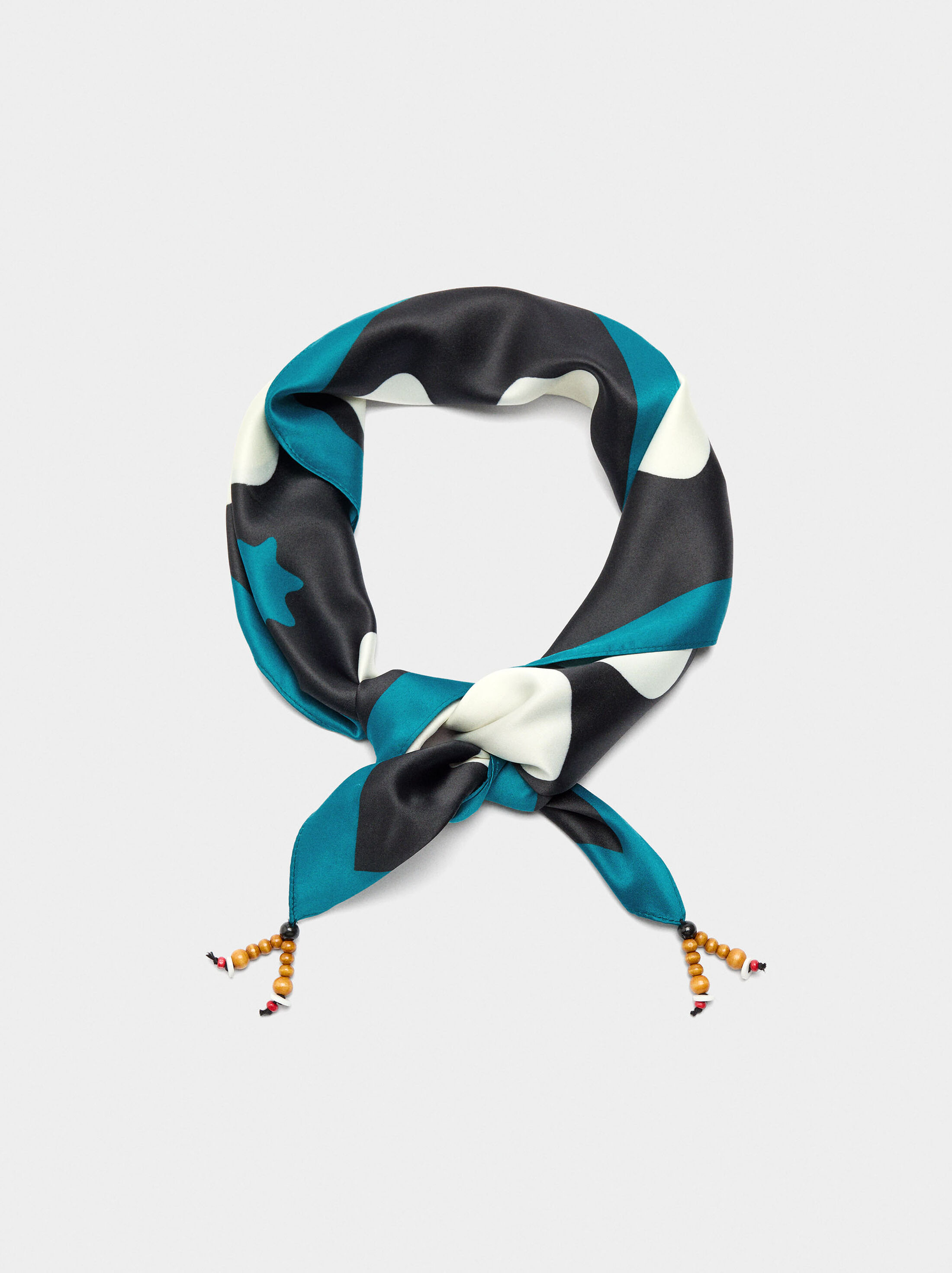 Satin square printed scarf image number 2.0