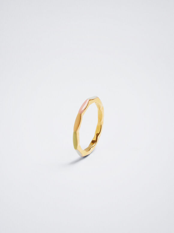 Enamel Stainless Steel Ring, Multicolor, hi-res