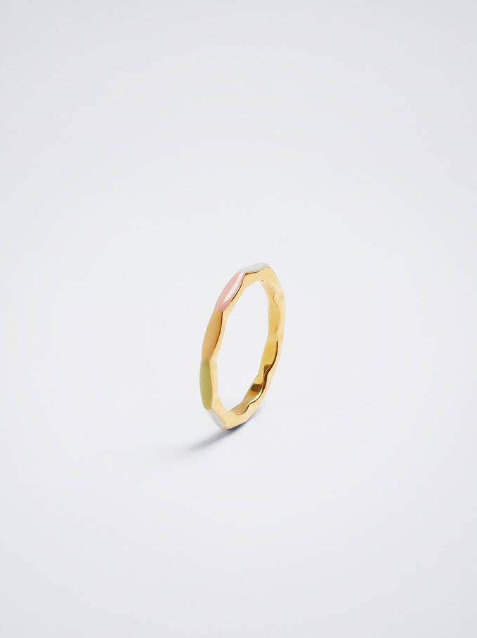 Enamel Stainless Steel Ring, Multicolor, hi-res