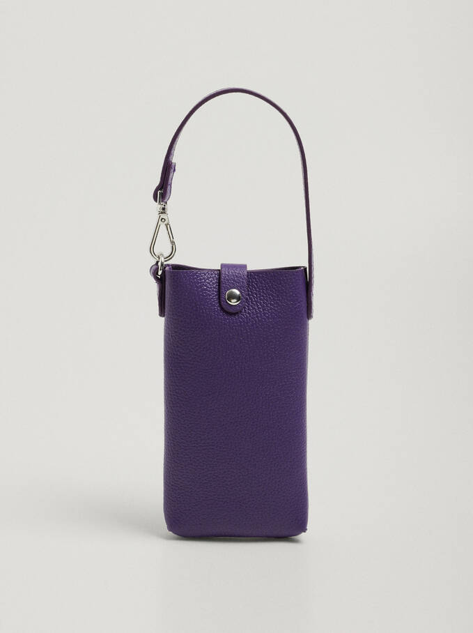 Leather Phone Case, Purple, hi-res