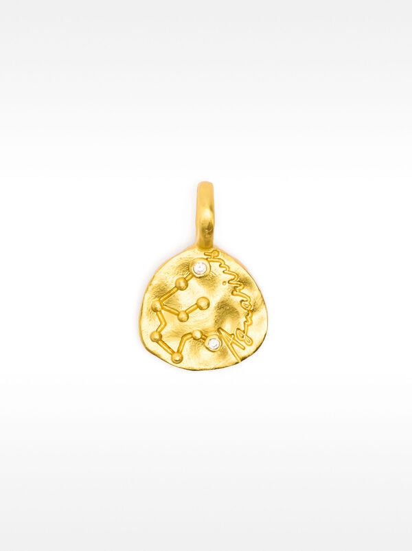 AQUARIUS constellation medal 18k gold plated