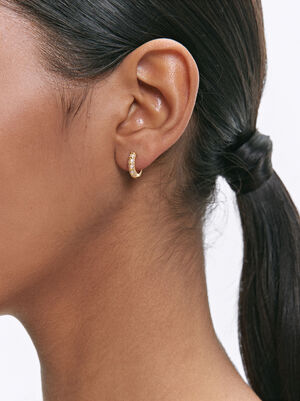 925 Silver Hoops With Zirconia image number 1.0