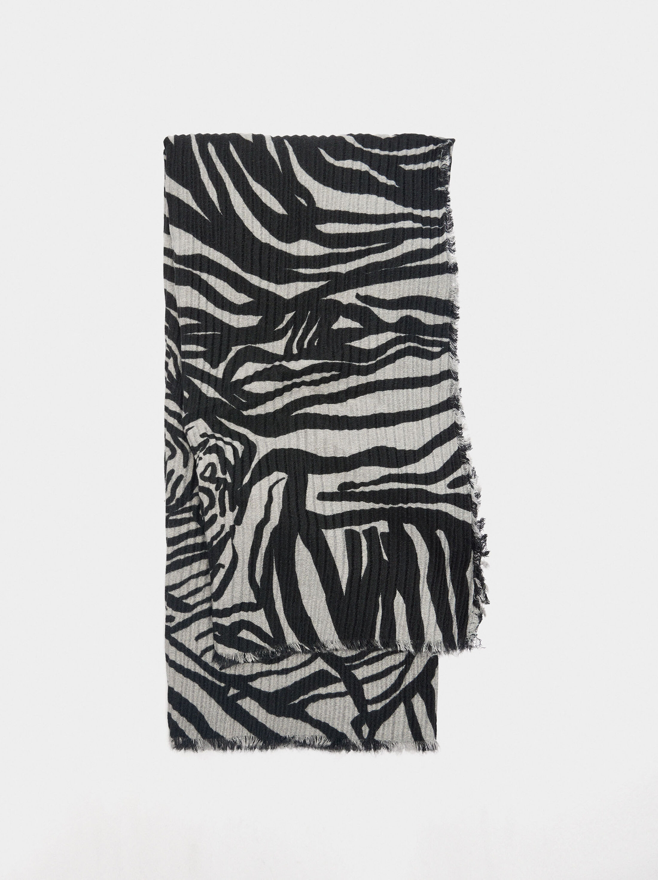 Printed scarf with texture image number 0.0