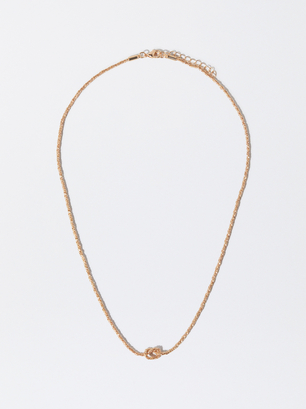 Golden Necklace With Knot, Golden, hi-res