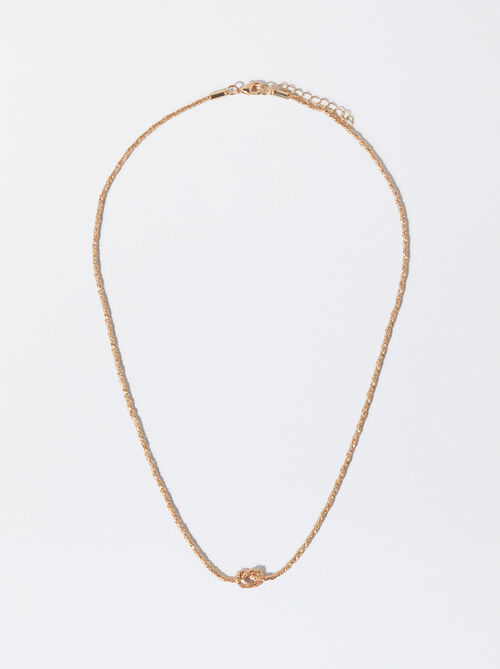 Golden Necklace With Knot
