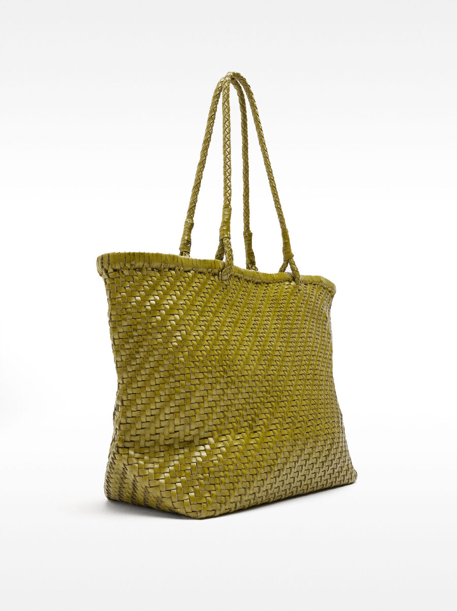 Geflochtene Shopper-Tasche aus Leder